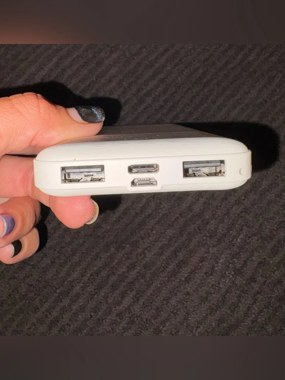 NEW White Portable Power Bank with Protective Hard Shell Case